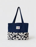 Cow Print Denim Tote Bag - DippedShop Wholesale - #0995