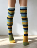 Trendy Striped Knit Leg Warmers Thigh High Socks 6W8FSO817