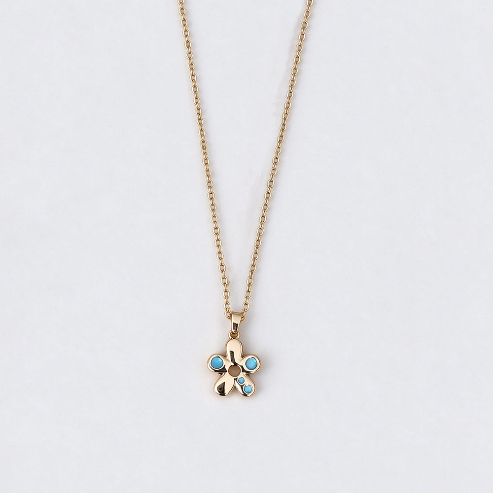 Flower Teardrop Pendant Necklace - DippedShop Wholesale - #2387