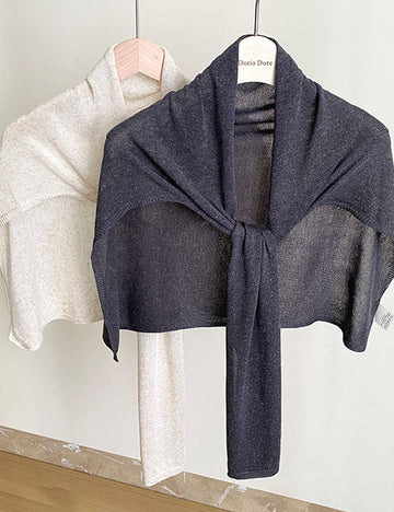 Casual Solid Color Breathable Shrug Shawl Wrap 6W6NSC53