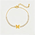 Stylish Rhinestone Four-Leaf Clover Chain Bracelet 6W6JBR518