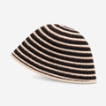 Minimalist Striped Knit Bucket Hat 6W6HAT649
