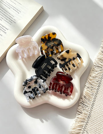Retro Leopard Tortoise Shell Mini Hair Claw 6W6HCP1634