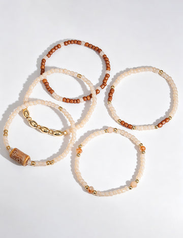 Boho Multi-Layer Seed Bead Bracelet Set 6W6JBR490