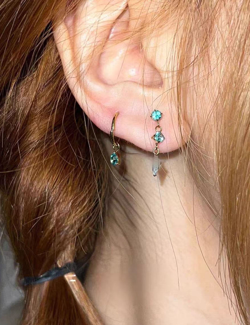 Rhinestone Hoop Earrings - DippedShop Wholesale - #5411
