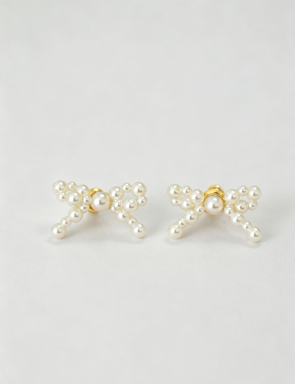 Pearl Bow Stud Earrings - DippedShop Wholesale - #4675