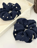 Retro Floral Embroidery Ruffled Hair Scrunchies 6W6HSR355
