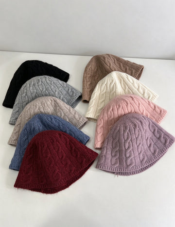Cable Knit Bucket Hat - DippedShop Wholesale - #5459