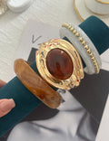 Vintage Enamel Gold Plated Beaded Bangle Bracelet 6W6JBR604