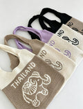 Casual Letter Elephant Knitted Shoulder Bag 6W10BBG1791
