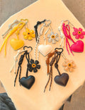 Sweet Heart Floral Pendant Keychain Bag Charm 6W10BBC376