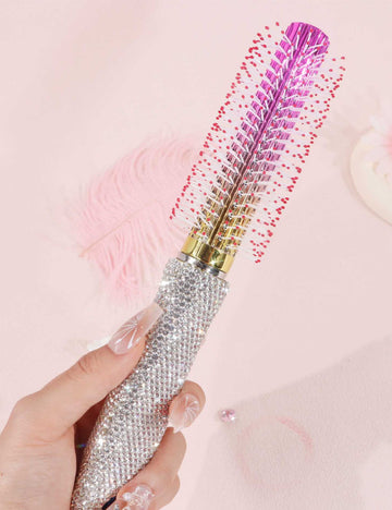 Sparkly Rhinestone Round Barrel Hair Brush 6C5CB159