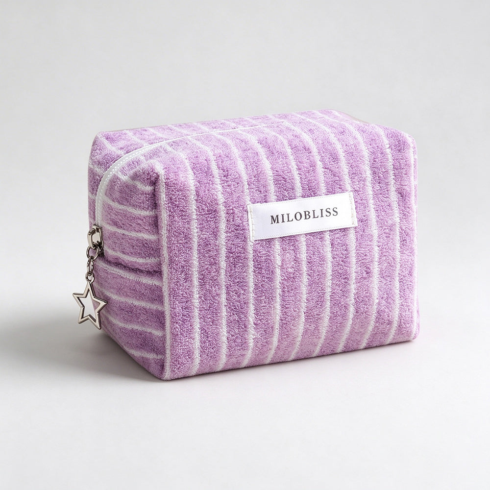 Simple Color Block Striped Portable Cosmetic Bag 6C5CO268