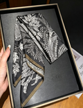Vintage Tree Leaf Print Square Silk Scarf MK2BLW6W6NSI37