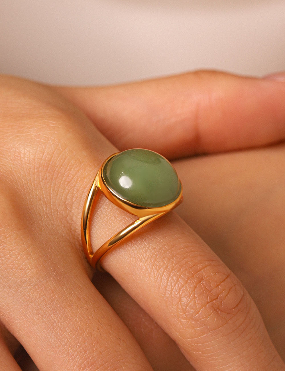Gold Plated Stone Ring - DippedShop Wholesale - #2995