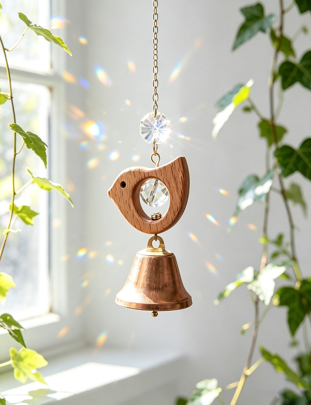 Wooden Bird Crystal Suncatcher - DippedShop Wholesale - #6819