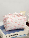 Bowknot Floral Ruffled Cosmetic Bag - DippedShop Wholesale - #2579