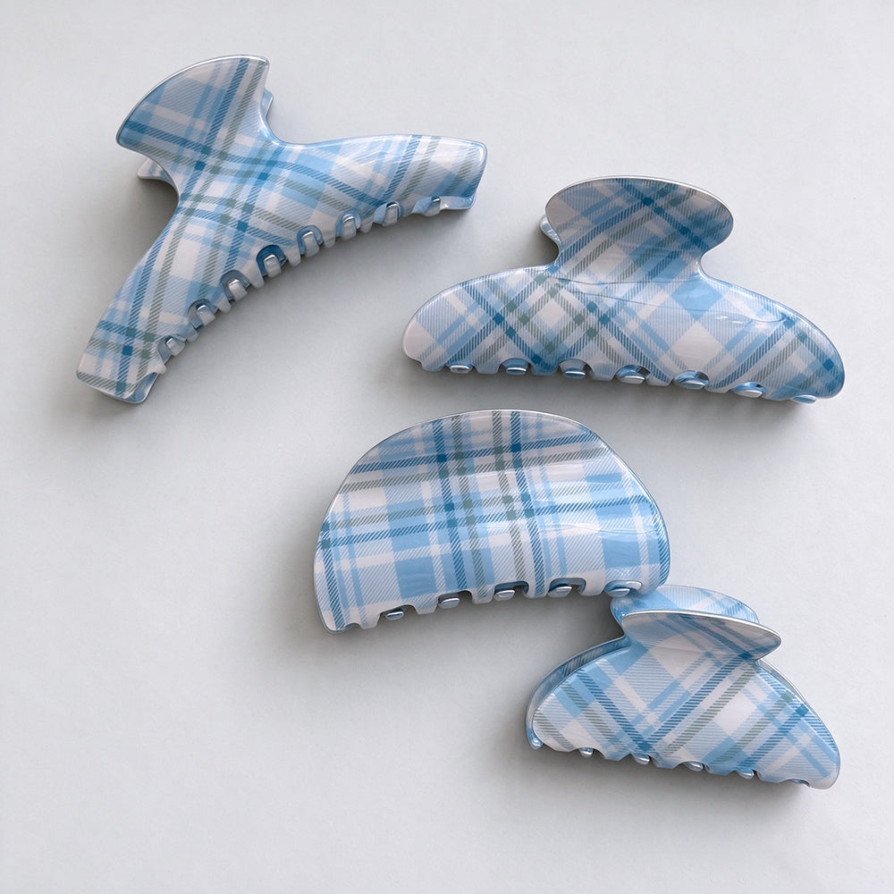Plaid Acetate Hair Claw - DippedShop Wholesale - #0531