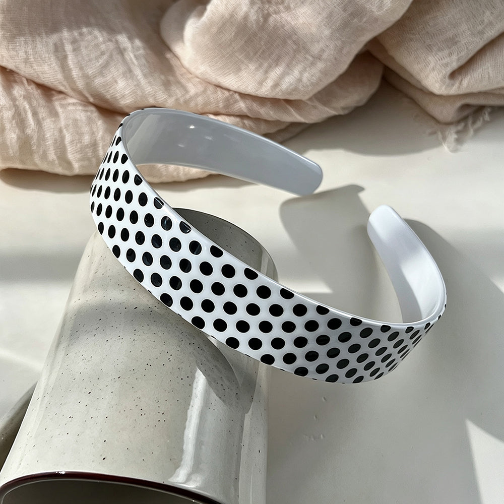 Elegant Polka Dot Acetate Wide Headband 6W6HBD373