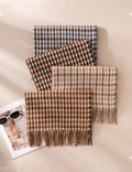Warm Color Block Plaid Tassel Scarf 6W6NSW285