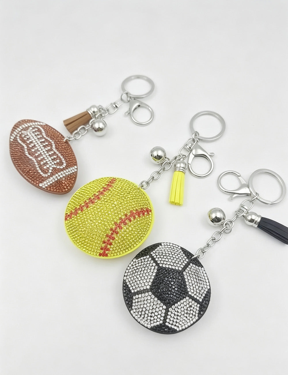 Rhinestone Football Keychain - DippedShop Wholesale - #9939