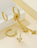 Rhinestone Starburst Dangle Earrings - DippedShop Wholesale - #2787