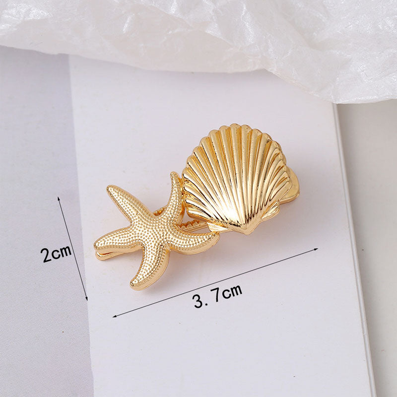 Cute Creative Gold Shell Duckbill Hair Clip MK2MBEP6W6HCP377