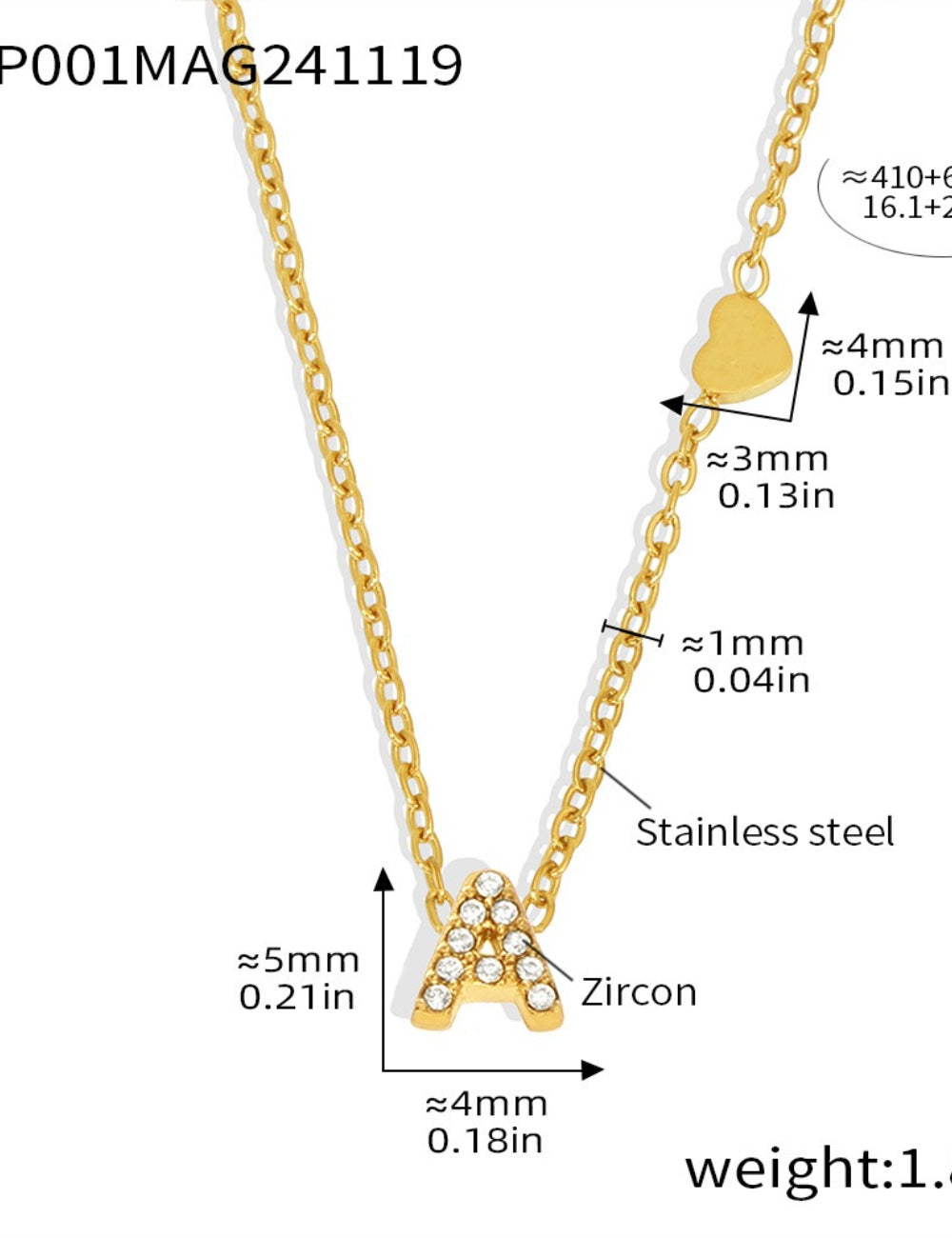 Gold Letter Pendant Choker - DippedShop Wholesale - #4947