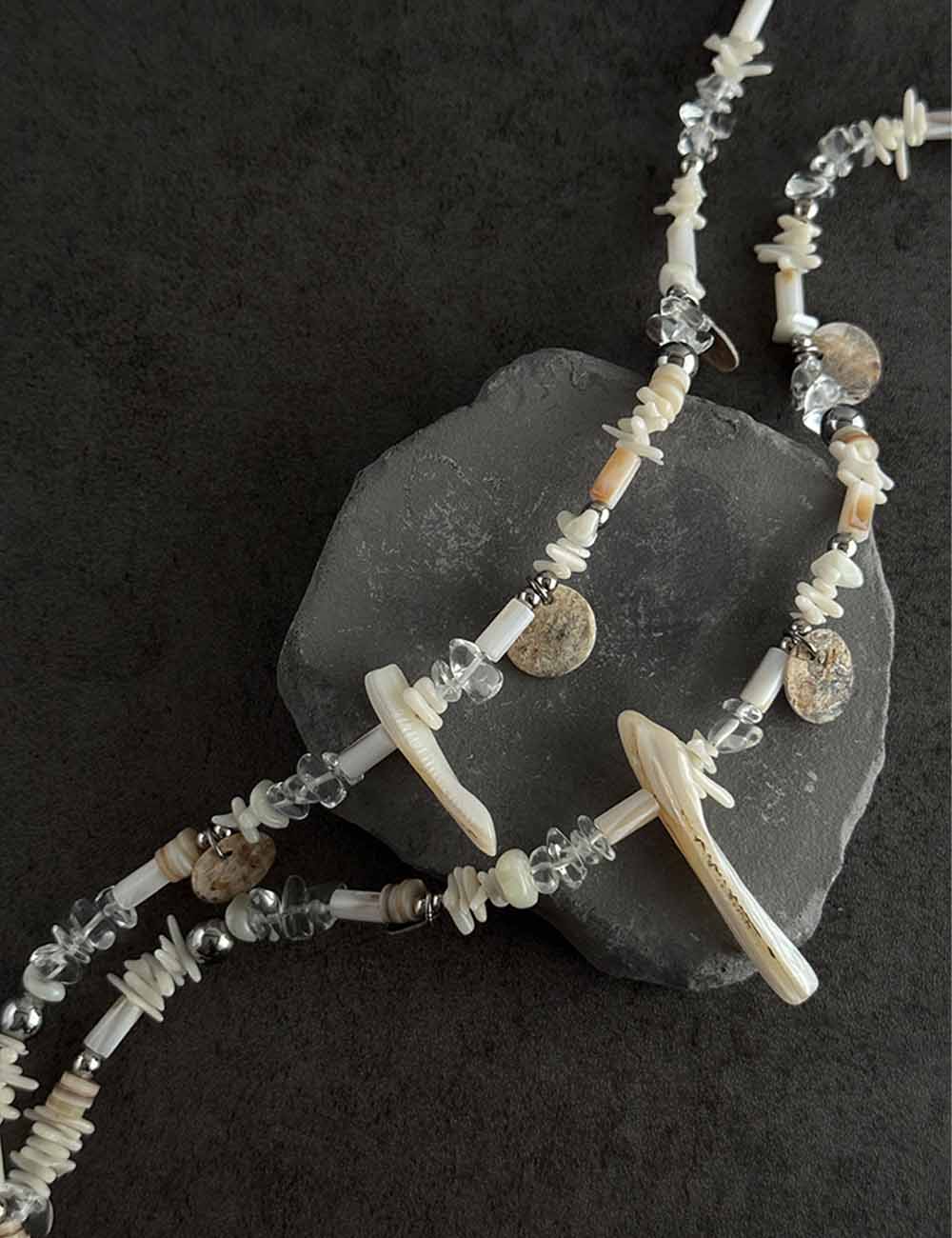 Beach Style Irregular Shell Beaded Necklace DP25F836