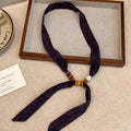 Retro Polka Dot Beaded Adjustable Scarf Necklace MK2BW6W6JNC234