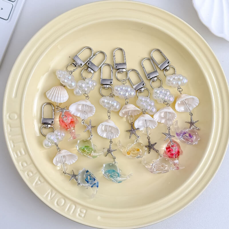 Luminous Transparent Whale Keychain Bag Charm DP25C915