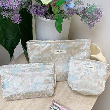 Butterfly Jacquard Makeup Bag - DippedShop Wholesale - #6051