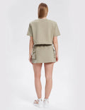 Solid Short Top Skirt Set - DippedShop Wholesale - #6019
