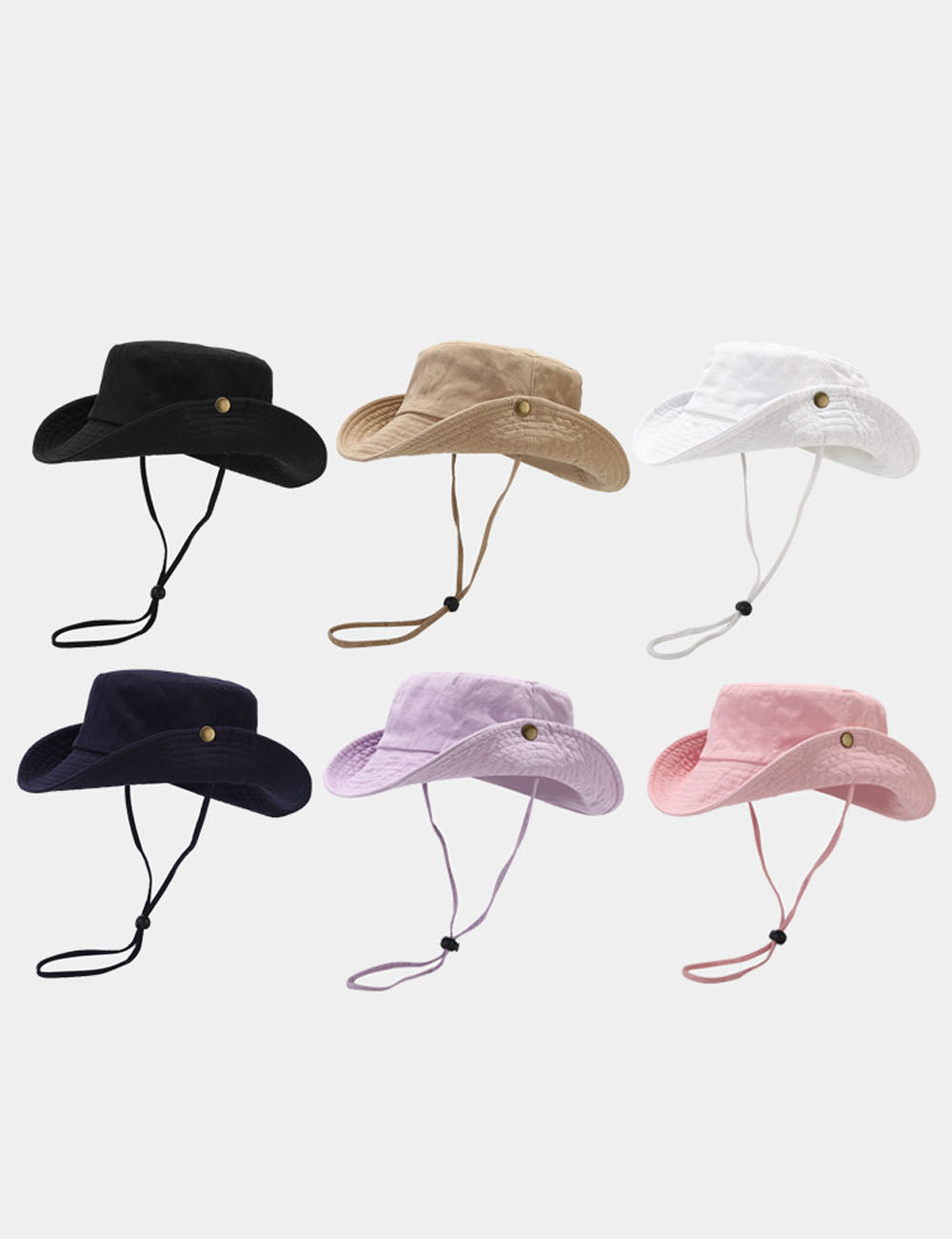 Simple Washed Outdoor Foldable Safari Boonie Hat 8BK6HAT170T