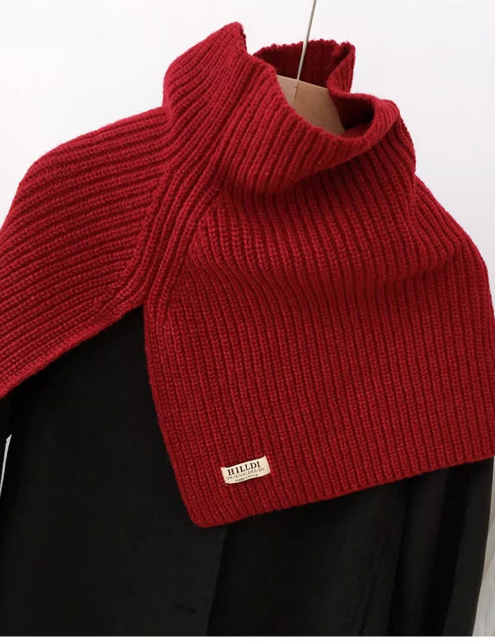 Solid Color Pullover High Neck Knitted Scarf DPS1601