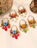 Bohemian Flower Bead Hoop Earrings - DippedShop Wholesale - #0899