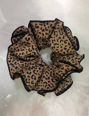 Vintage Four-Layer Leopard Print Scrunchies DP25F959