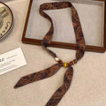 Retro Polka Dot Beaded Adjustable Scarf Necklace MK2BW6W6JNC234