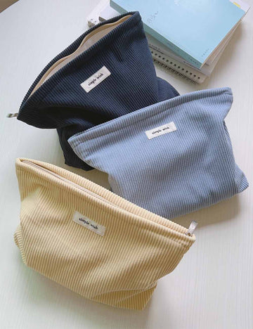 Solid Color Corduroy Simple Makeup Bag DP25E859