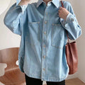 Casual Washed Denim Shirt - DippedShop Wholesale - #2739