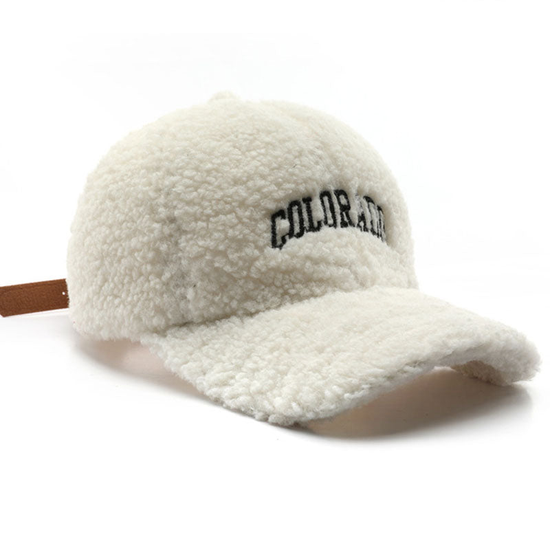 Vintage Letter Embroidery Plush Baseball Cap DP25H731