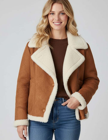 Trendy Lapel Collar Loose Warm Lamb Wool Coat DP25G986