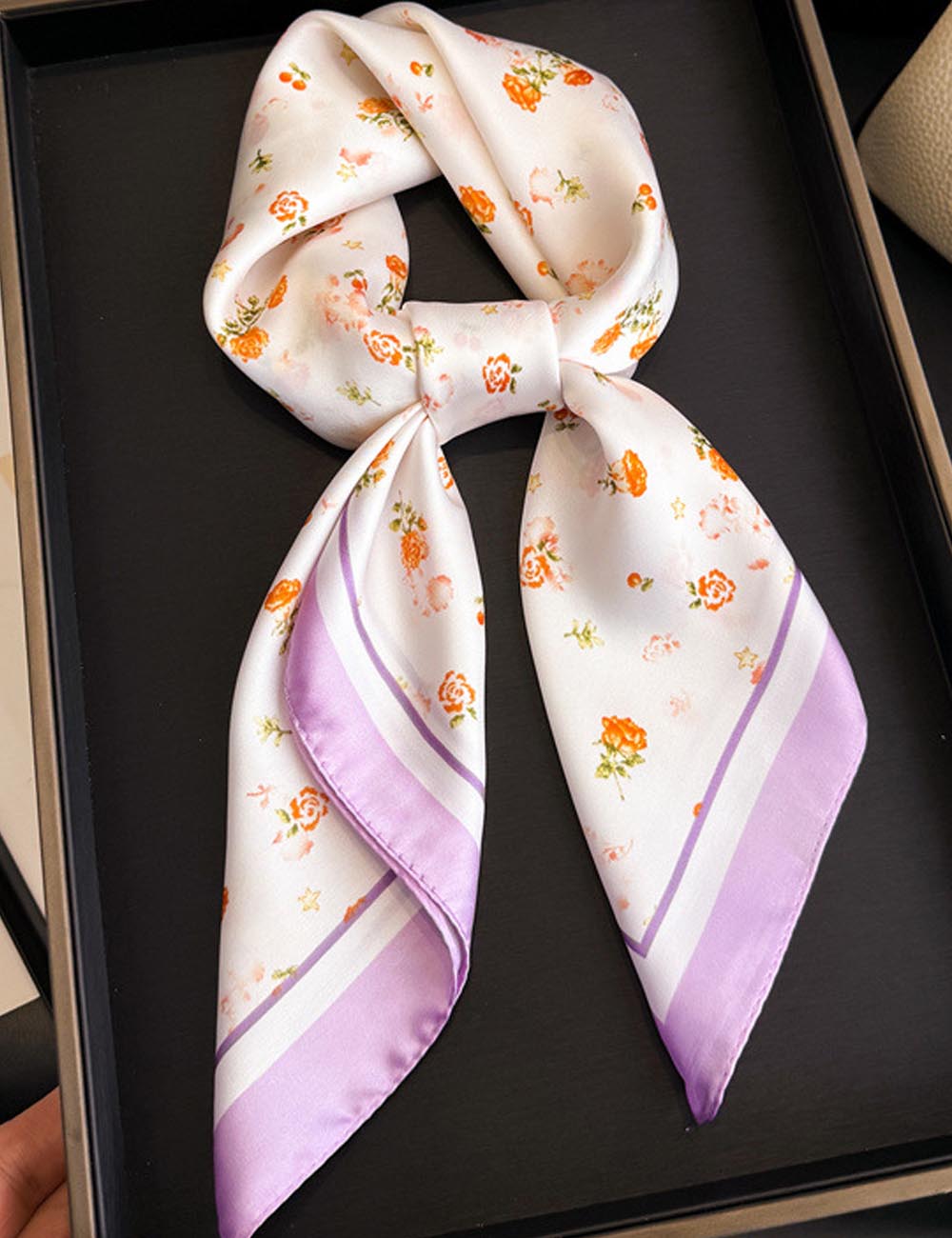 Fresh Floral Print Neckchief Versatile Square Scarf MK2BW6W6NSI22