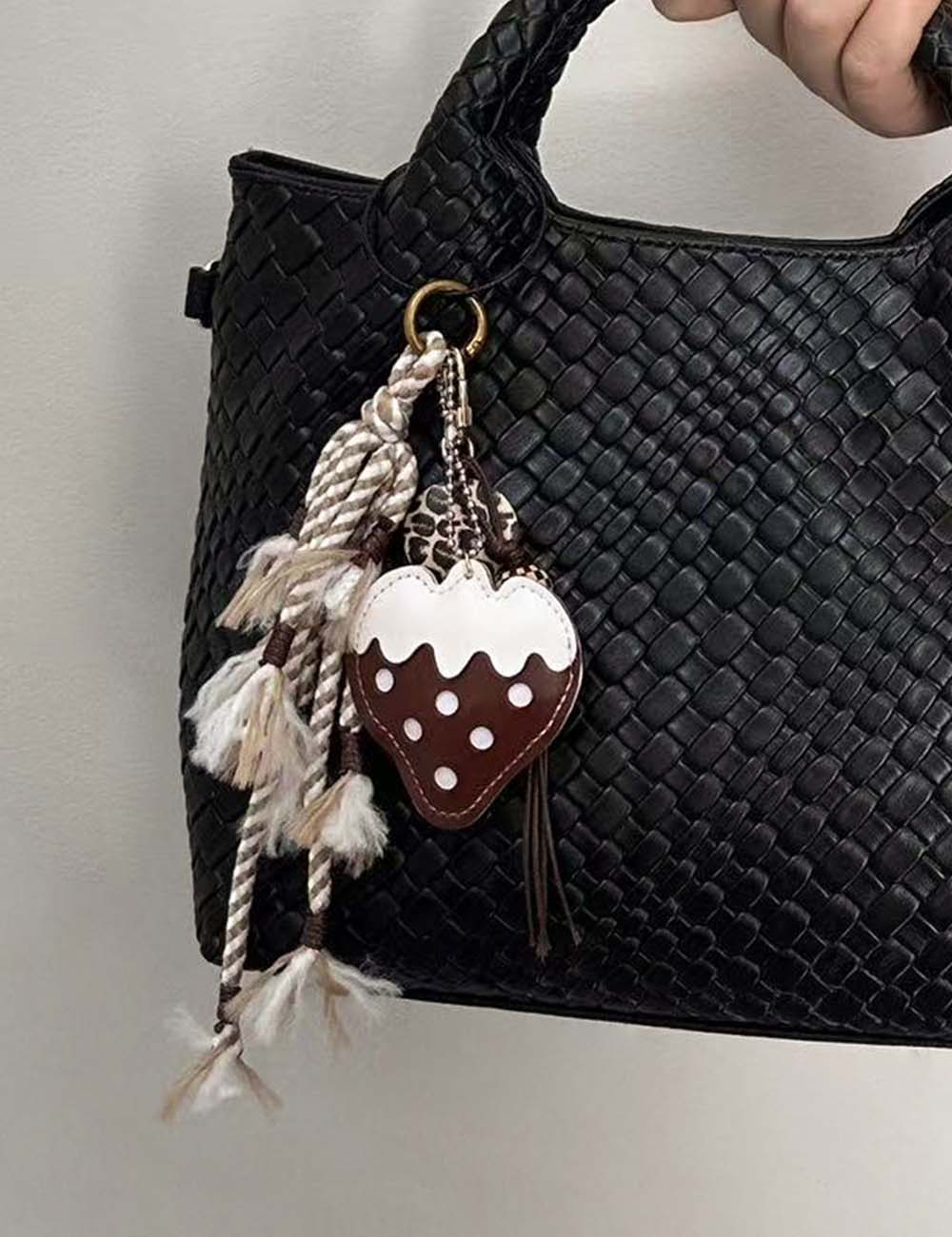 Strawberry Braided Keychain Charm - DippedShop Wholesale - #0131