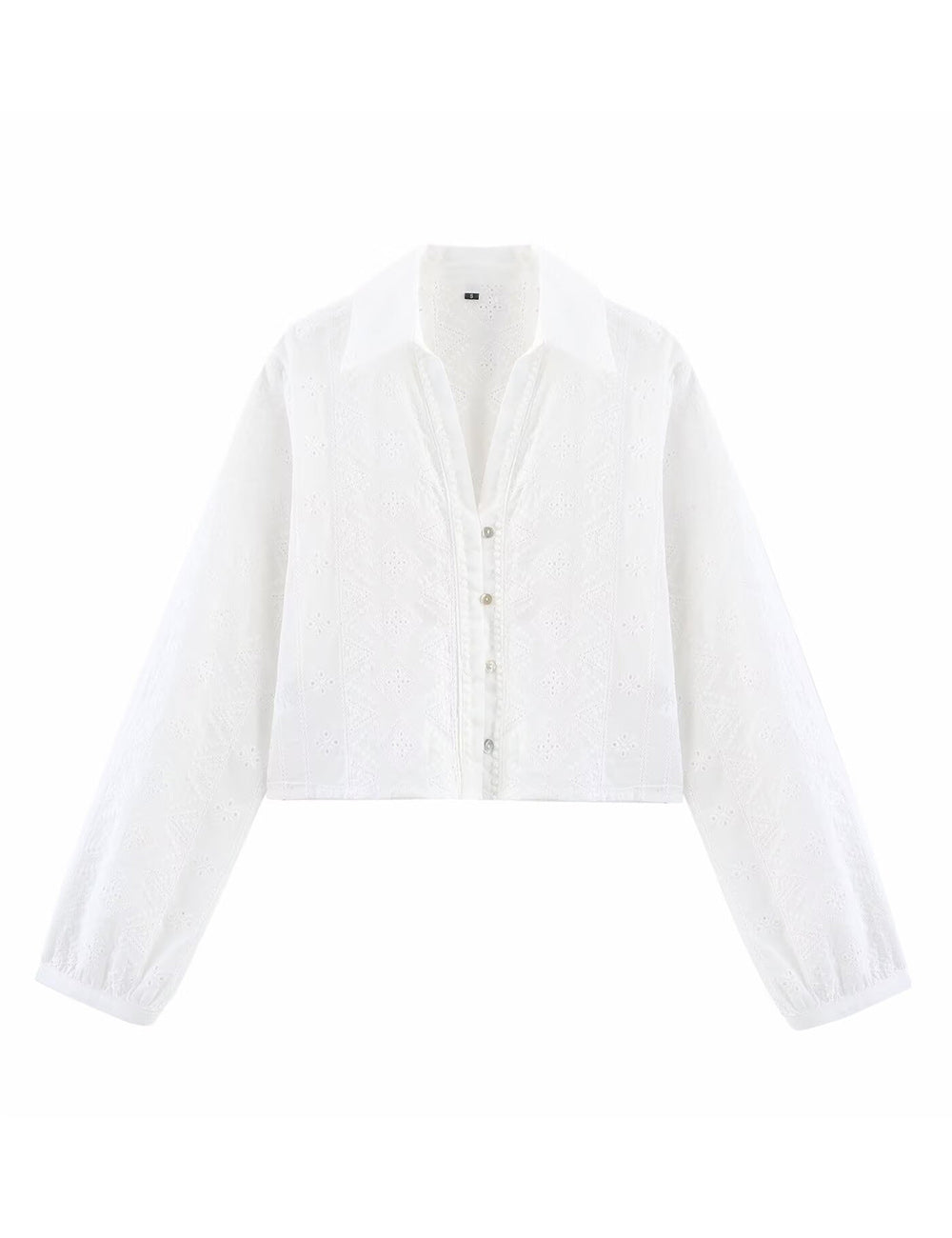 Trendy Embroidered Hollow Out Solid Color Top DP25D808