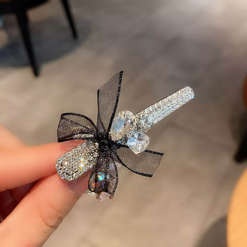Elegant Rhinestone Mesh Ribbon Bow Hair Clip DP25D995