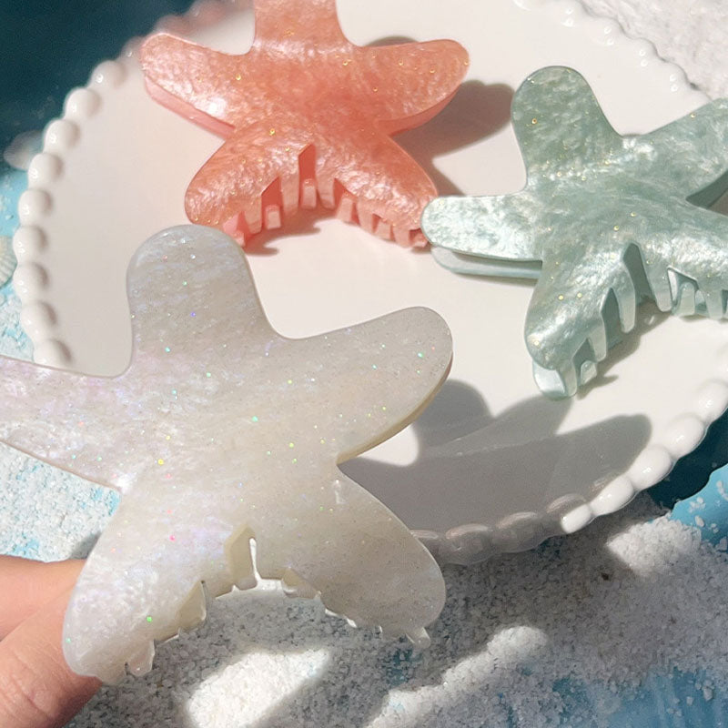 Cute Sparkly Starfish Acrylic Hair Claw MK2PPM6W6HCP347