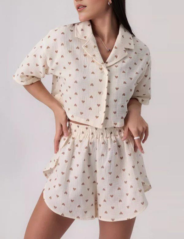 Print Button Down Set - DippedShop Wholesale - #7075