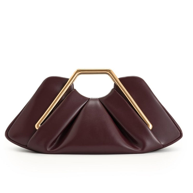 Minimalist Cloud Ruched Evening PU Leather Handbag DP25H603