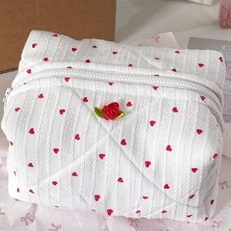 Heart Print Makeup Bag - DippedShop Wholesale - #1843